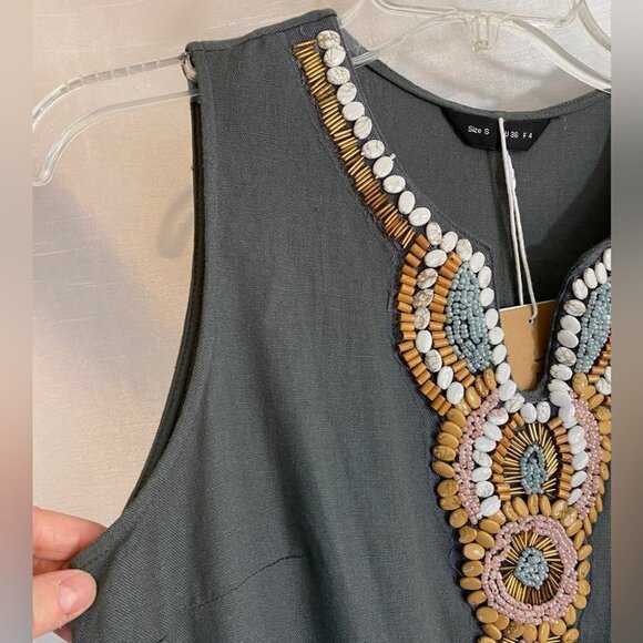 NWT Tendency Sage Green Tapestry Maxi  Dress Ladies SM - Picture 5 of 13